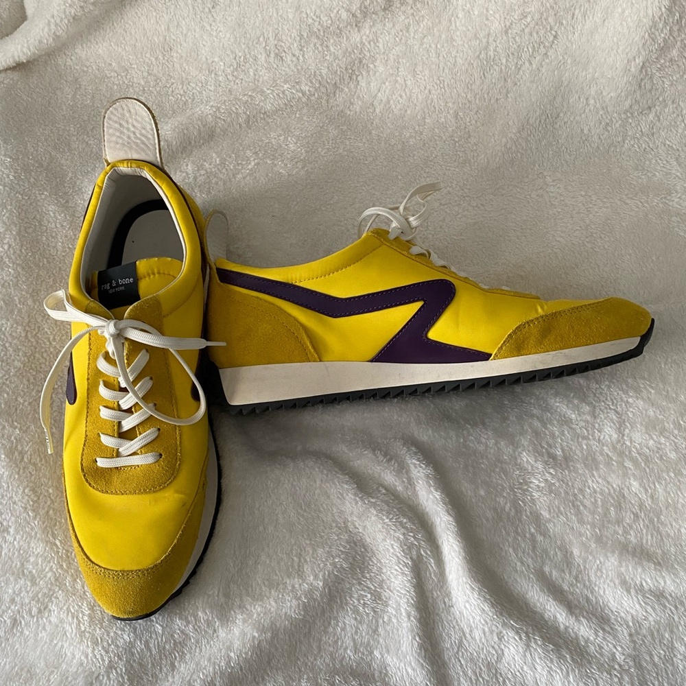 rag & bone Men’s Yellow Sneakers with Purple Accents
